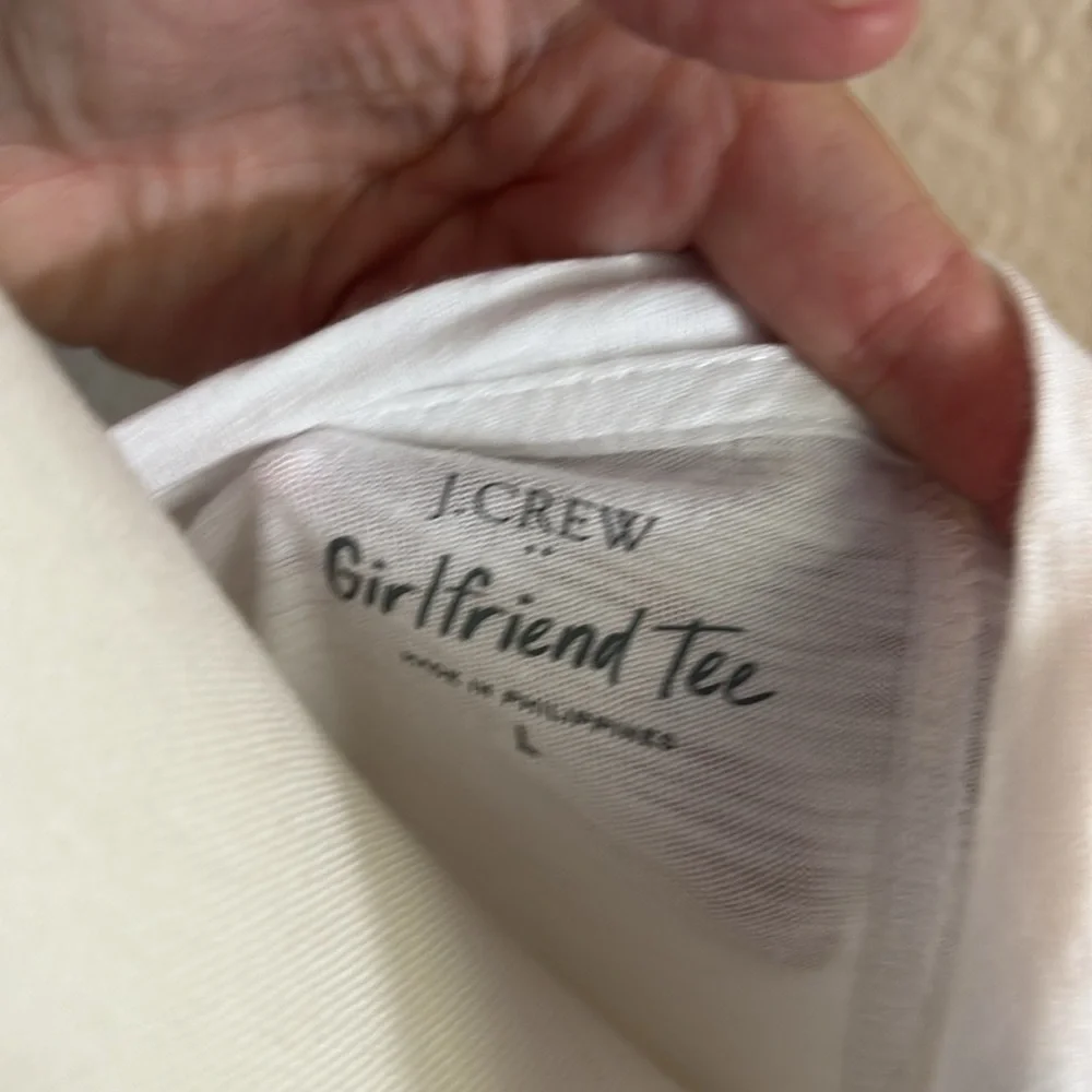 J. Crew white long sleeve T-shirt size large - Picture 2 of 4